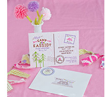 Glam Camping Glamping Girl Birthday Party Printable Invitation